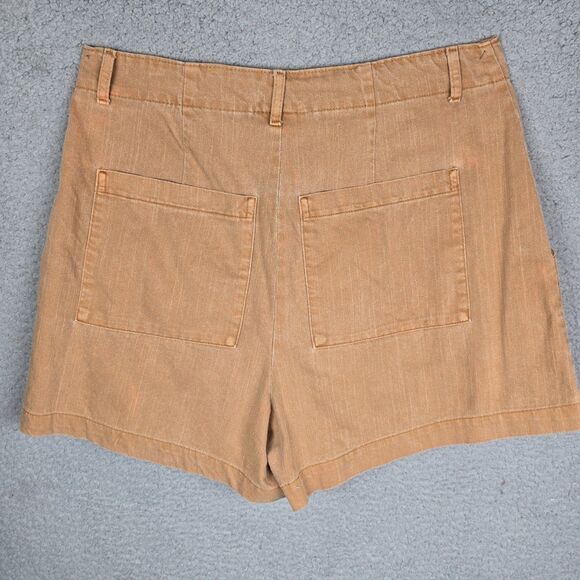 Universal Thread High Waisted Pleated Tan Shorts M Cotton Summer Classic Retro - Picture 2 of 8